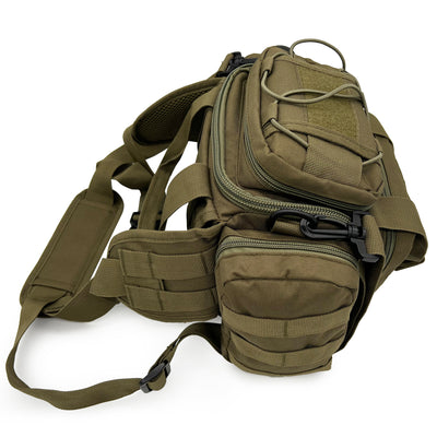 FIELDCRAFT Compact Tactical Range Bag with Military MOLLE, Waist or Shoulder Strap to Pack Gear Pistol Handguns Gun Ammo