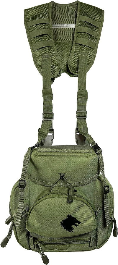 FIELDCRAFT Binocular Harness Chest Pack Field Pack Case for Men and Women for Binos Cameras Optics Rangefinder Gear Green (Green)