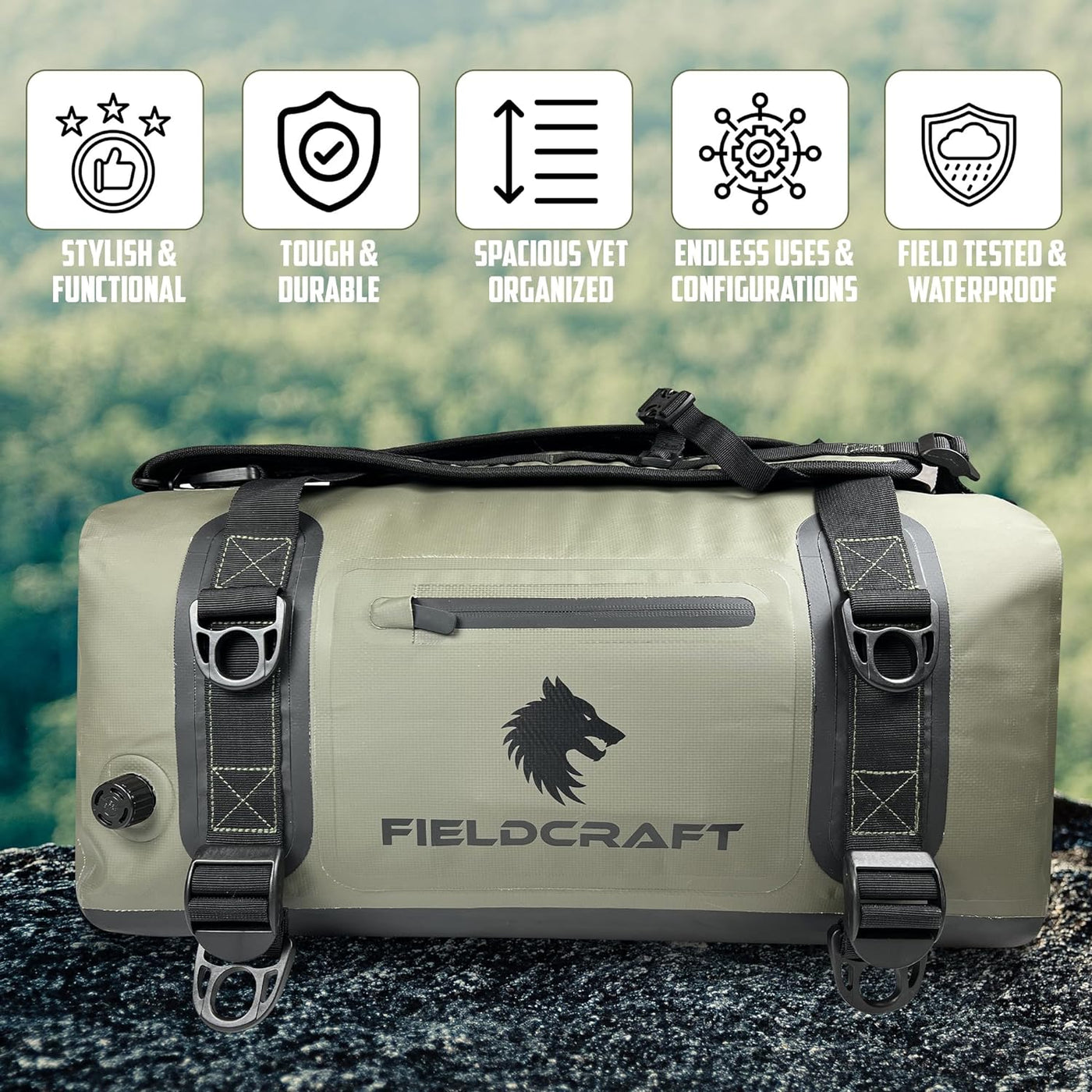 FIELDCRAFT SEA WOLF Waterproof Duffel Bag (Green, Black, 40L and 60L) – Fieldcraft  Wolf